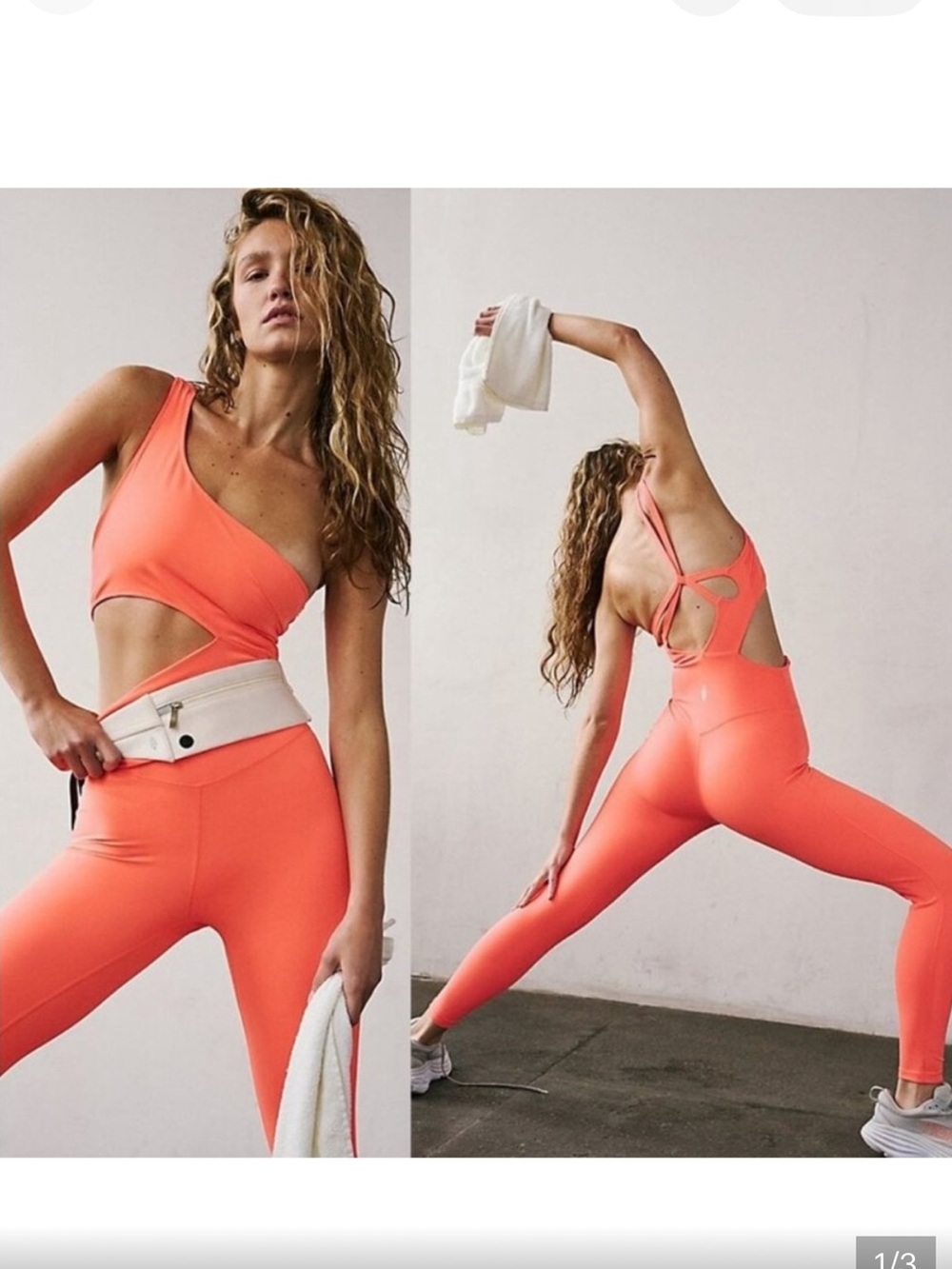 FP Movement Transcend Limits Onesie by Free People size small coral NWOT